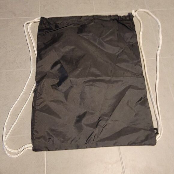 Adidas Black White School College Drawstring Sackpack Sling Backpack 14" X 18" - Picture 7 of 7